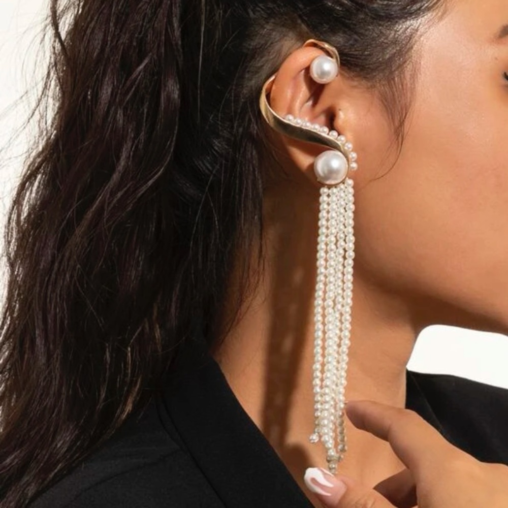 NWOT 1pc Faux Pearl Decor Ear Climber